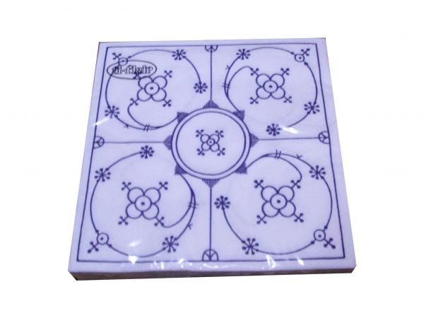 Servietten Indischblau 24 x 24 cm Jägermuster Strohmuster blau saks